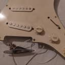 Squier Bullet Stratocaster Loaded pickguard and Output Jack Worn Cream (Pickups pots Knobs Pickguard Jackplate)