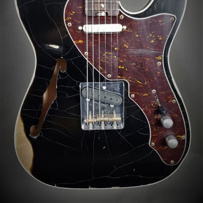Manuel Ali Guitars Custom Thinline Relic  2020 relic black image 2