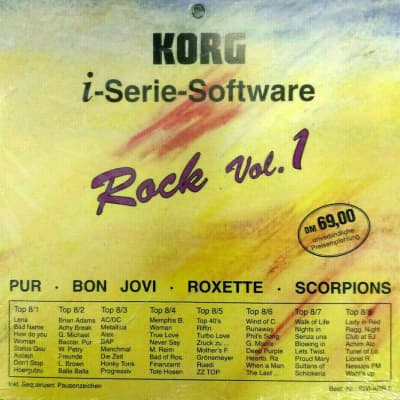 KORG i-Serie SOFTWARE Diskette ROCK Vol 1, Pur, Bon Jovi, Roxette uvm