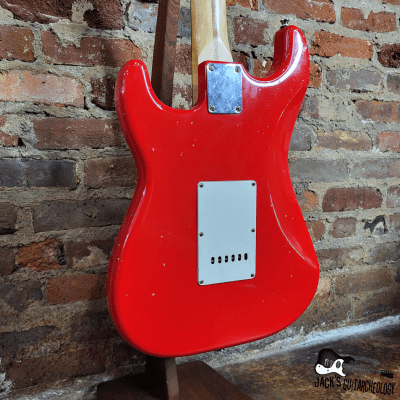 Squier / Fender MIM Stratocaster Partscaster (1997, Fiesta Red Relic) image 13