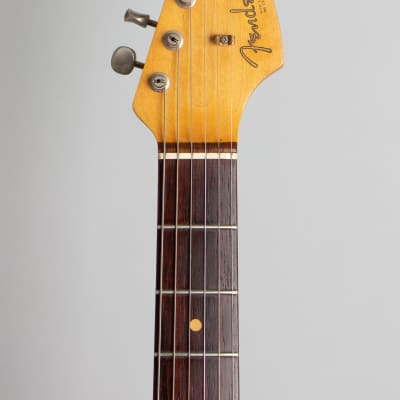 Fender  Stratocaster Solid Body Electric Guitar (1963), ser. #L20428, blonde tolex hard shell case. image 5