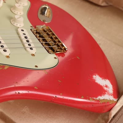 Fender Custom Shop 1959 Stratocaster Relic Fiesta Red with Matching Headstock image 8