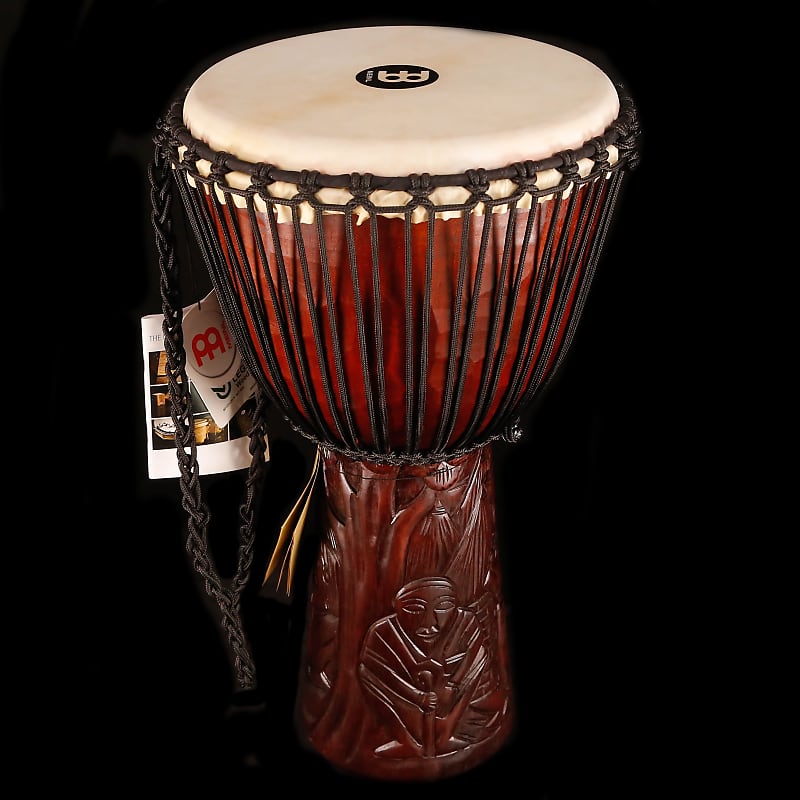 Meinl Percussion Style Djembe Hand Drum Circle Instrument with Bag, Carved  Mahogany — NOT Made in China — African Mali Weave Rope Tuning, 2-Year