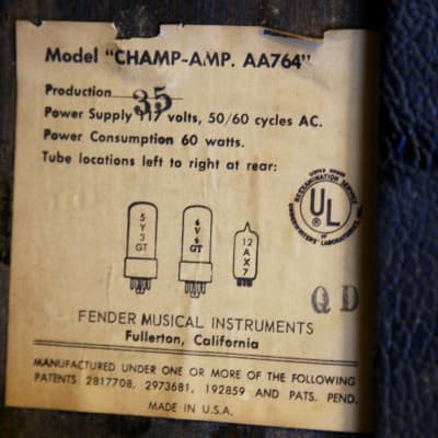 1967 Fender Champ Amp * Vintage * Original * image 11