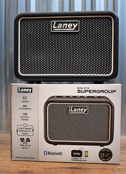 Laney Mini Stereo Bluetooth Supergroup Battery Powered Guitar Amplifier MINI-STB-SUPERG image 1