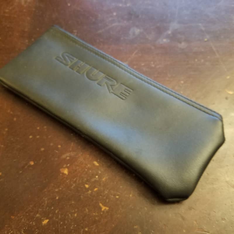 One (1) Shure Mic pouch zipper bag 2000s black imitation Reverb