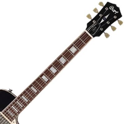 Cort CR250 Single Cut Set in Neck Mahogany Flame Maple Top Humbucker Electric Guitar Black LP Style image 3