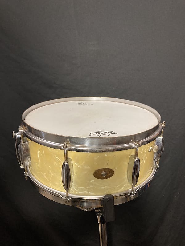 Rikki Rocket's Poison, Slingerland 5x14" Radio King Snare Drum 1951 - Marine Pearl image 1