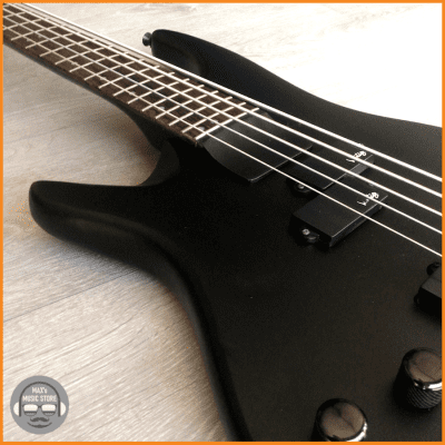 Vantage 750B 5 String Bass Satin Black – Left Handed – New Strings, Leather Strap – Samick 1992 image 5