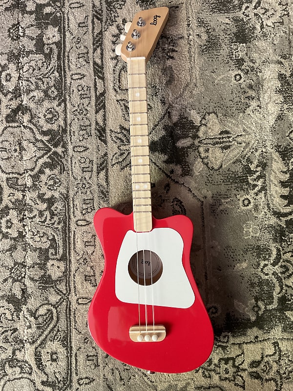 Loog Mini 3 Strong Acoustic Kids Guitar for Beginners - Red image 1