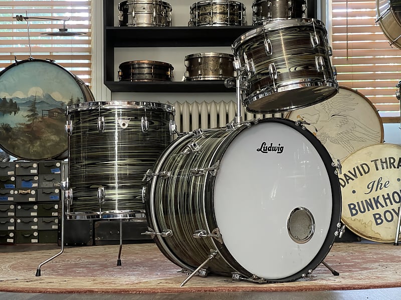 1971 Ludwig Avocado Strata Standard 13/16/20 Drum Kit Reverb
