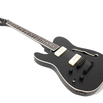 Haze HSE501LHBK Semi-Hollow Charcoal Black HTL Electric Guitar Lefthanded image 5