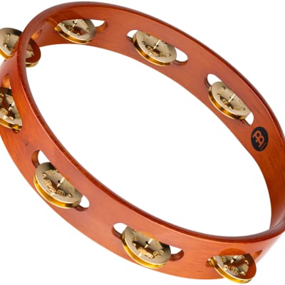 Meinl Percussion TA1B-AB Traditional 10-Inch Wood Tambourine with Single Row Brass Jingles image 1