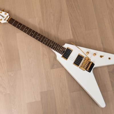 Fernandes BSV-155 Flying V Electric Guitar White w/ EMG 81 Pickups, Japan, Magnum  44 | Reverb