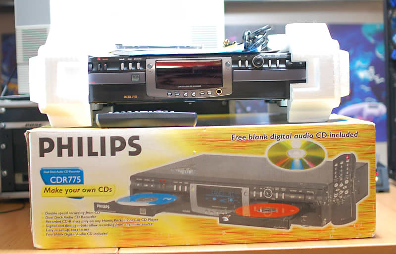 Philips CDR775 Dual Deck Audio CD Recorder W/ Remote &amp; Manuals, fully functional  			