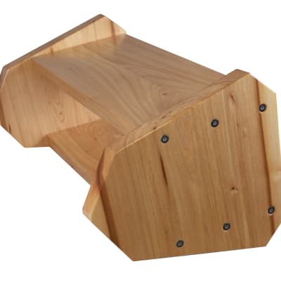 Chunky desktop rack solid Elm  wood  trapeze 19"  2U size. image 4