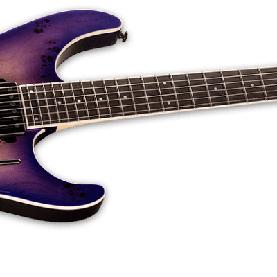 ESP LTD M-1000 Burled Poplar Purple Natural Burst Electric Guitar + ESP Hard Case M1000 M 1000 image 4