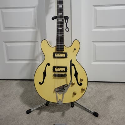 Kimberly VIP 6 HollowBody w/ Whammy Bar Cream/Yellow Color Made in Japan Guitar for sale