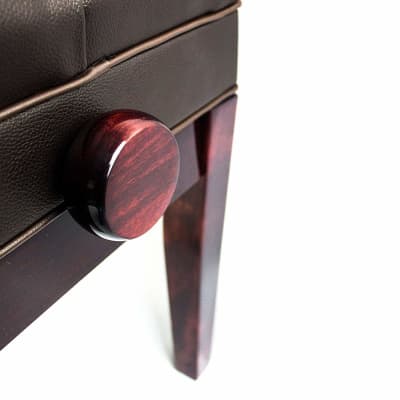 Symphony Adjustable Cushion Seat Piano Bench Stool with Storage - Polished Mahogany (FS311PM) image 7