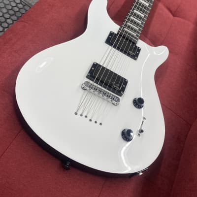 Jericho Avenger Baritone Electric Guitar with EMG Pickups - White Top image 4