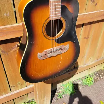 1960's Framus (Germany) Made Contessa Texan Flattop Acoustic Guitar Good Player Gigbag Included image 3