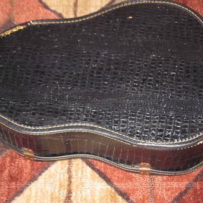 used vintage Madeira Dreadnought Chipboard Case, 1975 - 1978 (possibly from 1974) - Black Extreior / Red Interior [there is NO graphic / NO logo / NO brand name on the case] (guitar NOT included) image 10