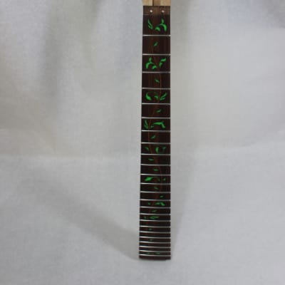 7 string Green Glo Vine Inlay  Neck-fits ibanez (tm) rg jem UV bodies- 65mm Heel - J1580 image 1