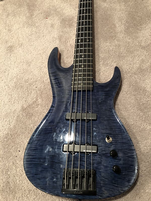 Ree Teeter RT Custom Built 5 String Bass Warmoth Blue Flame Maple image 1
