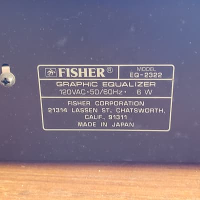Studio-Standard Fisher EQ-2322 10 band graphic equalizer Early-mid 1980s - Black image 6