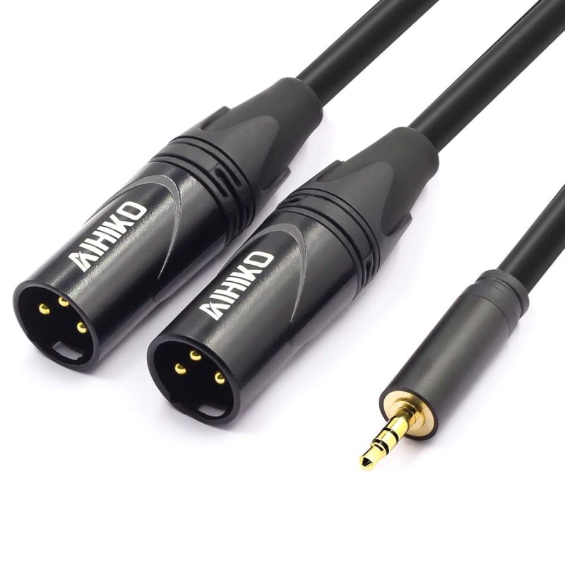 tisino 3.5mm to Dual XLR Stereo Cable 1/8 inch Mini Jack to 2 XLR Male Y  Splitter Adapter Cord- 3.3 FT