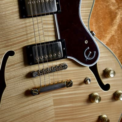 1991 Epiphone Sheraton Antique Natural Made in Japan Terada Factory, Figured, Long Tenon Neck, MIJ, Pre-Elitist image 8