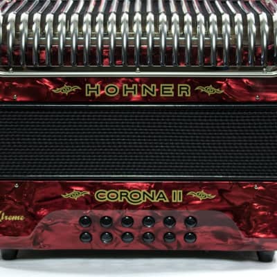 Hohner Corona II Xtreme GCF Button Accordion - Red image 5