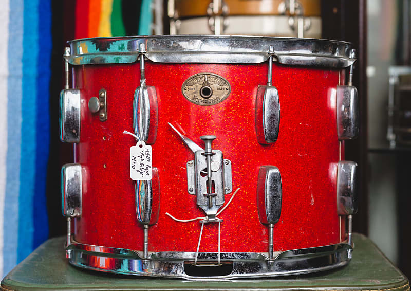 Rogers 1950s Marching Snare in Sparkling Red Pearl - 10x14 image 1