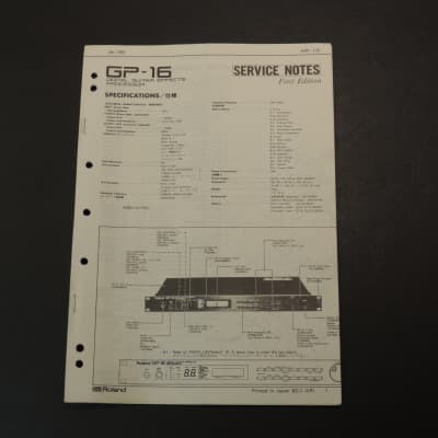 Roland GP-16 Service Notes [Three Wave Music] for sale