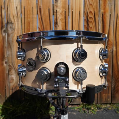 DW USA Collectors Series - Natural Satin Oil 7 x 14" Snare Drum w/ Chrome Hdw. image 5
