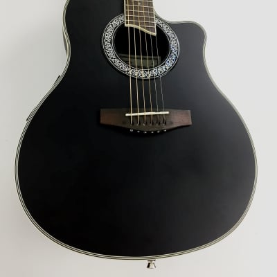 Haze SP721CEQMBK Black Round-Back Electro-Acoustic Guitar + Free Gig Bag image 2