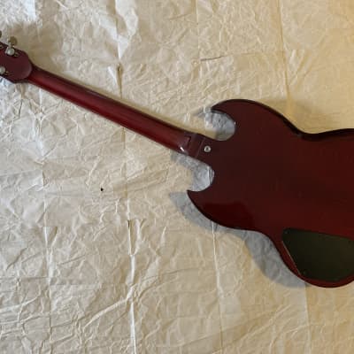 Ampeg  SG type e. guitar  STUD GE series Set Neck  70s Maxon Humbuckers! - Wine Red MIJ Very Good Condition image 16