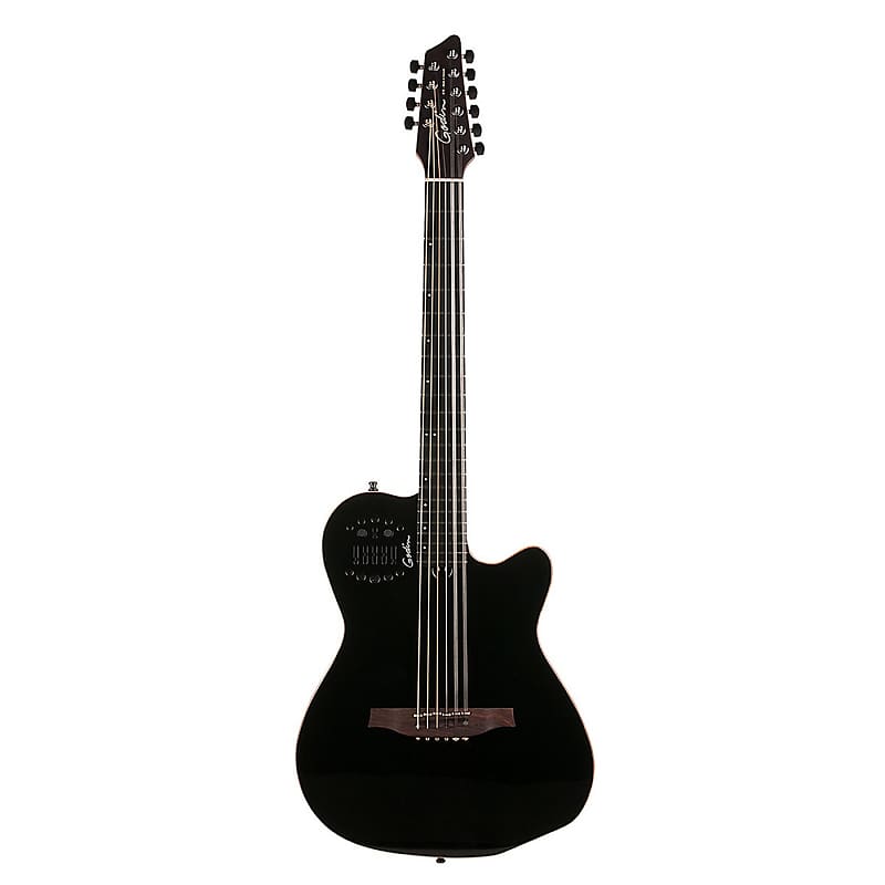 Godin A10 Nylon String Acoustic Electric Guitar - Black Steel High Gloss - Display Model image 1