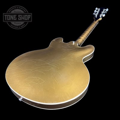 Mint Gibson Custom Shop Made 2 Measure 1964 ES-335 Reissue Double Gold w/Black Stinger Murphy Lab Ultra Light Aged w/case image 7
