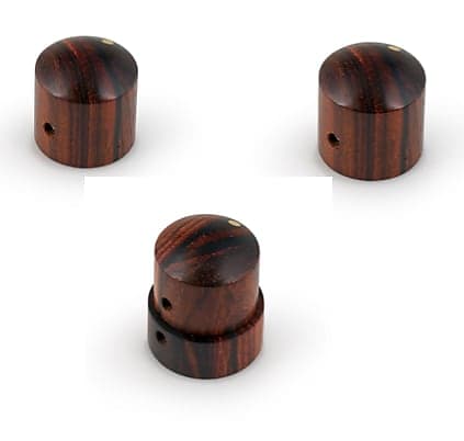 Warwick Parts - Wooden Stacked Dome 3-Knob set for Thumb bass - Cocobollo