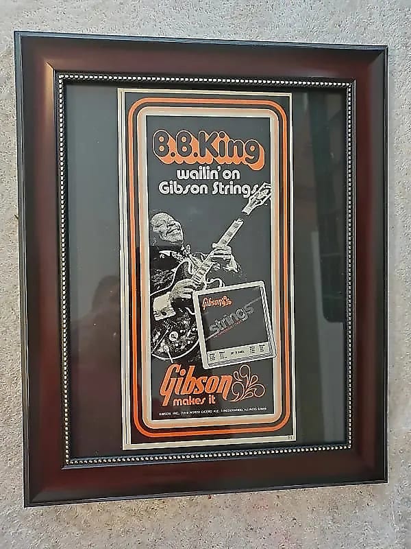 1974 Gibson Guitars Promotional Ad Framed B. B. King Lucille | Reverb