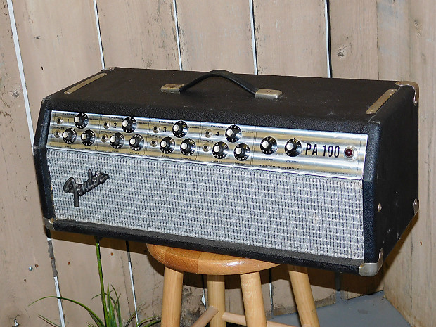 Immagine Fender  PA 100 1973 Silverface / PA or Guitar Amp Head 100 Watts All Tube Amp! - 1
