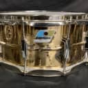 Ludwig No. 552 Bronze 6.5x14" Snare Drum with Rounded Blue/Olive Badge 1981 - 1984