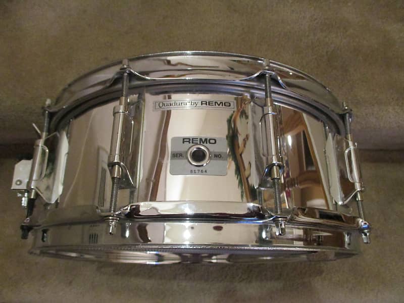 Remo Vintage Quadura Snare Drum, Acousticon Shell, 10 Lugs, Dual Throw Offs  - Excellent!