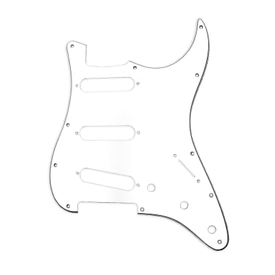 Carmedon SSS 11 Holes Strat Electric Guitar Pickguard Scratch Plate for Fender USA/Mexican Made American Standard Stratocaster Modern Style Guitar Parts (3ply White) 2023 - White image 1