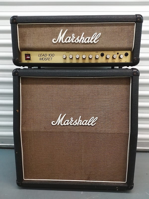 Marshall Model 3210 Lead 100 MOSFET Head 1980s With 1965A 4x10 Speaker  Cabinet - Vintage Half Stack