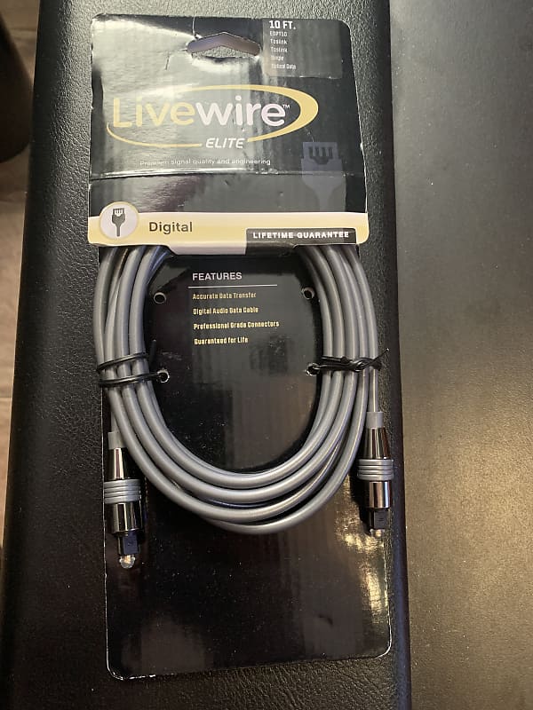 Livewire Elite Optical Data Cable Toslink 10 ft. Dark Grey image 1