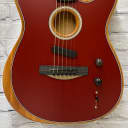 Fender American Acoustasonic Telecaster Guitar, Crimson Red w/Bag - DEMO