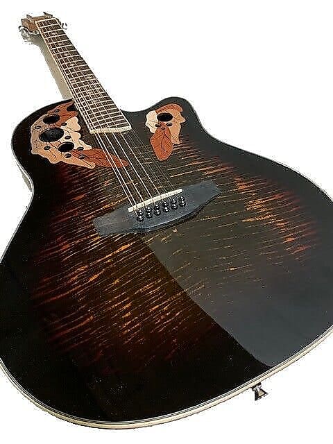 12 STRING FLAMED ACOUSTIC/ELECTRIC ROUND BACK GUITAR | Reverb
