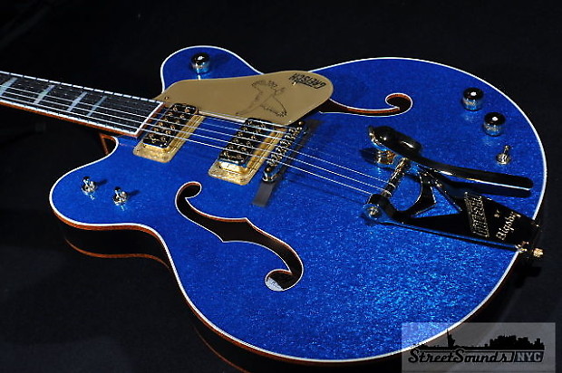 Blue top gretsch guitar